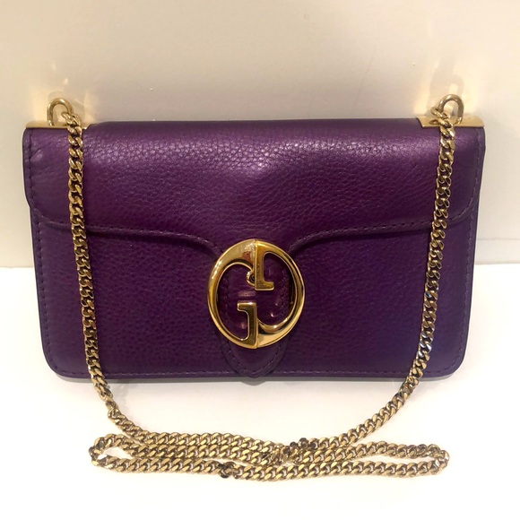 GUCCI Interlocking GG Dollar Crossbody WOC Pebbled Calfskin Leather - Picture 5 of 14